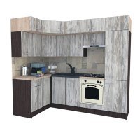 Bucatarie de Colt BIG GENA NEW DR. 140-250, Wenge / Decor K084